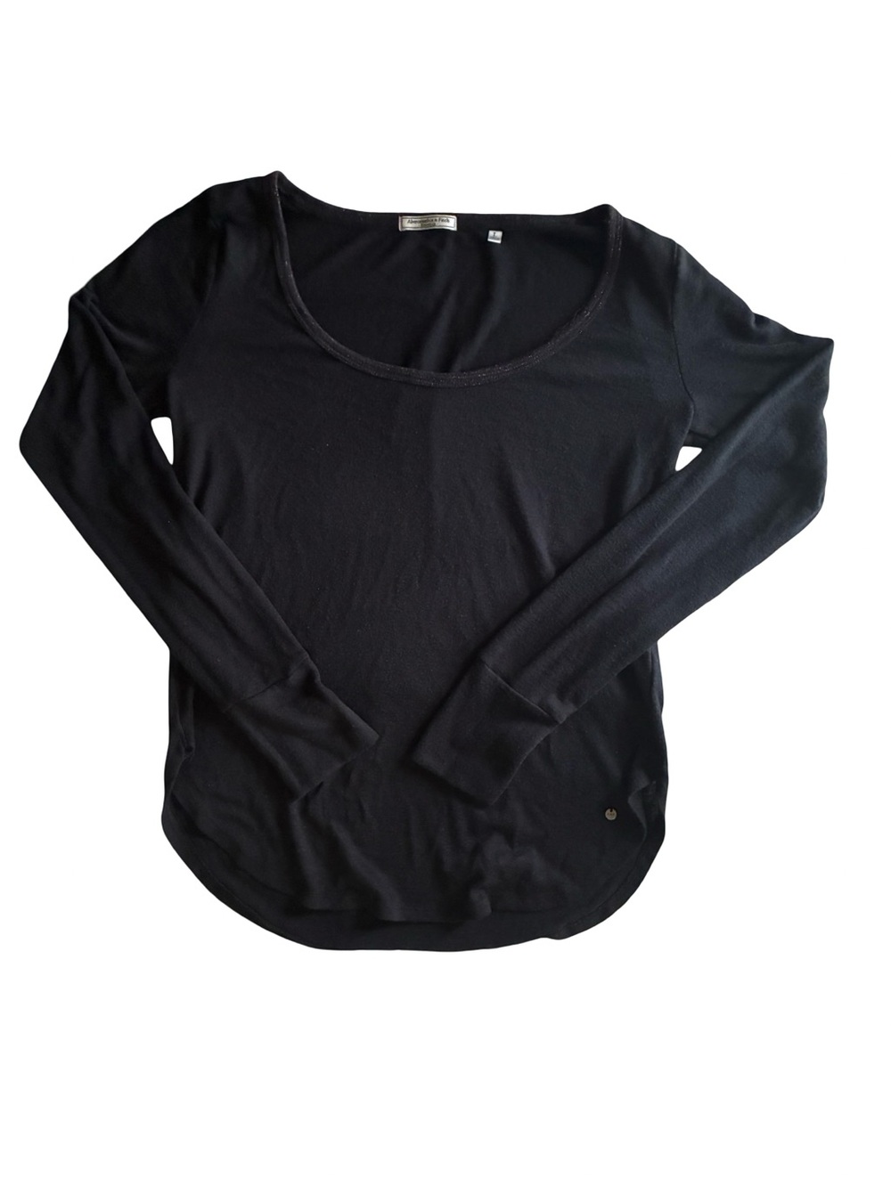 Abercrombie & Fitch Black Scoop Neck Long Sleeve Tee Abercrombie & Fitch